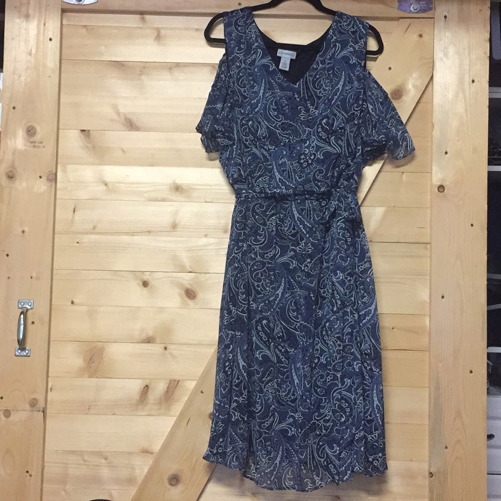 Catherines cold shoulder blue dress